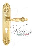 Дверная ручка Venezia на планке PL90 мод. Olimpo (полир. латунь) под цилиндр