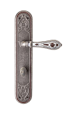 Дверная ручка на планке Val de Fiori мод. Белладжио (серебро антич. с эмалью) сантехни